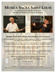 Flyer for conference: Musica Sacra St. Louis
